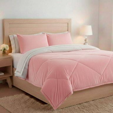 PLUMÓN RIPLEY HOME SHERPA FRANELA 1.5 PLAZAS PALO ROSA - 1