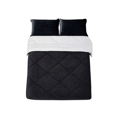 PLUMÓN RIPLEY HOME SHERPA FRANELA 2 PLAZAS NEGRO - 3