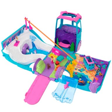 POLLY POCKET SET DE JUEGO AVENTURA SOBRE RUEDAS CON MASCOTAS - 4