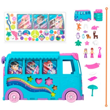 POLLY POCKET SET DE JUEGO AVENTURA SOBRE RUEDAS CON MASCOTAS - 7