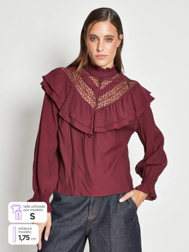 BLUSA MUJER MARQUIS ESCOTE TRIANGULAR - 1