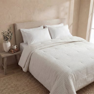 PLUMÓN MAISON LINETT SEERSUCKER 2 PLAZAS BEIGE - 1