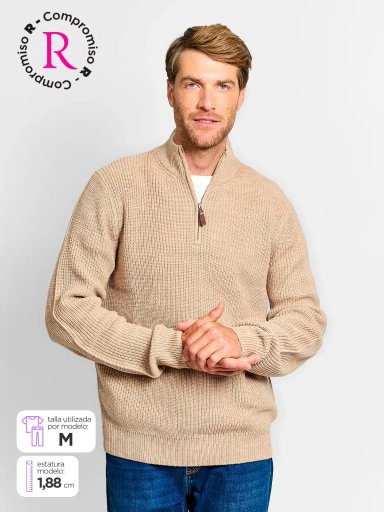 SWEATER HOMBRE KENNETH STEVENS HALF ZIPPER - 1