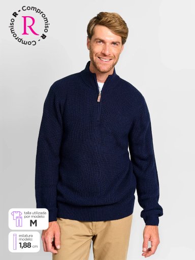 SWEATER HOMBRE KENNETH STEVENS HALF ZIPPER - 1
