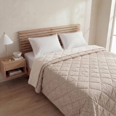 PLUMÓN RIPLEY HOME PROMO SHERPA 1.5 PLAZAS FLOR BEIGE - 1