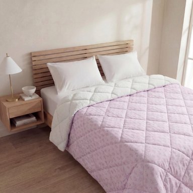 PLUMÓN RIPLEY HOME PROMO SHERPA 1.5 PLAZAS FLOR LILA - 1