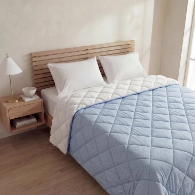 PLUMÓN RIPLEY HOME PROMO SHERPA 1.5 PLAZAS GEO AZUL - 1