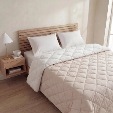 PLUMÓN RIPLEY HOME PROMO SHERPA 1.5 PLAZAS GEO TAUPE - 1
