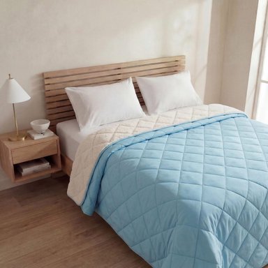 PLUMÓN RIPLEY HOME PROMO SHERPA 2 PLAZAS BICOLOR AQUA - 1