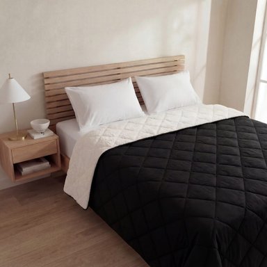 PLUMÓN RIPLEY HOME PROMO SHERPA 2 PLAZAS BICOLOR NEGRO - 1