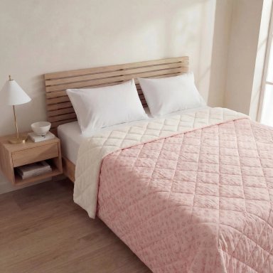 PLUMÓN RIPLEY HOME PROMO SHERPA 2 PLAZAS FLOR ROSA - 1