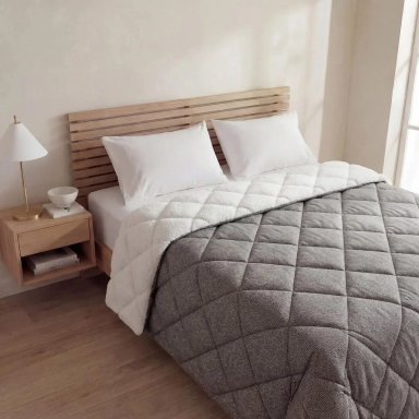 PLUMÓN RIPLEY HOME PROMO SHERPA GEO 2 PLAZAS GRIS - 1