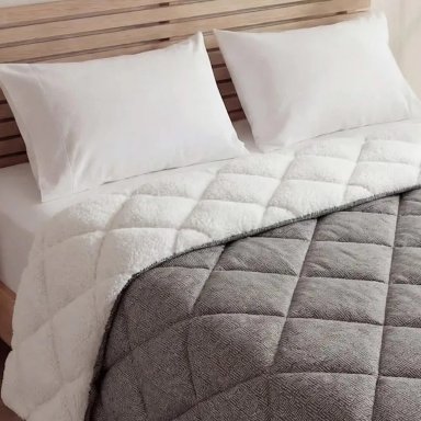 PLUMÓN RIPLEY HOME PROMO SHERPA GEO 2 PLAZAS GRIS - 2
