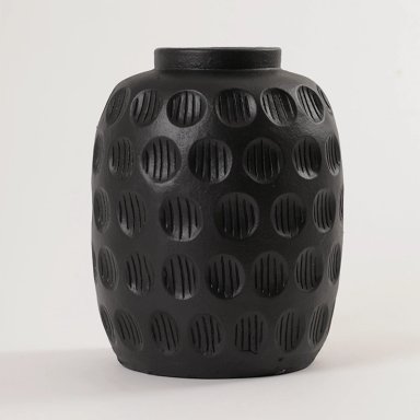 JARRÓN DECORATIVO RIPLEY HOME CÍRCULOS LÍNEAS NEGRO - 1