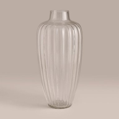 JARRÓN DECORATIVO RIPLEY HOME ACANALADO TRANSPARENTE VIDRIO - 2