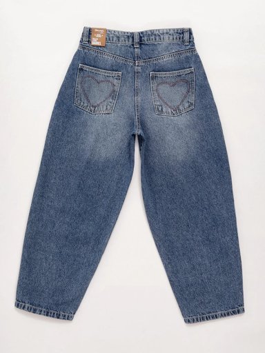 JEANS NIÑA HARVEST FIT BARREL BORDADO - 2