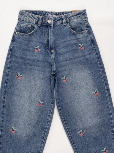 JEANS NIÑA HARVEST FIT BARREL BORDADO - 3