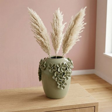 FLORERO RIPLEY HOME FLORES RELIEVE VERDE - 1