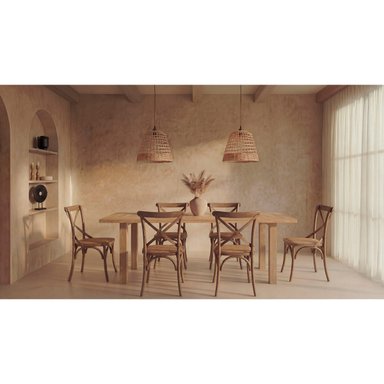 JUEGO DE COMEDOR MAISON LINETT NEW CORSICA 6 SILLAS CAFÉ CLARO - 1