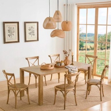JUEGO DE COMEDOR MAISON LINETT NEW CORSICA 6 SILLAS CAFÉ CLARO - 2
