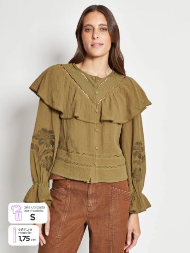 BLUSA MUJER TATIENNE ALGODÓN VUELO GRANDE - 1