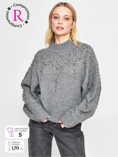 SWEATER MUJER BARBADOS LANA TACHAS - 1