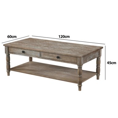 MESA DE CENTRO RIPLEY HOME COUNTRY MADERA DE PINO CAFÉ 120CM 60CM - 5
