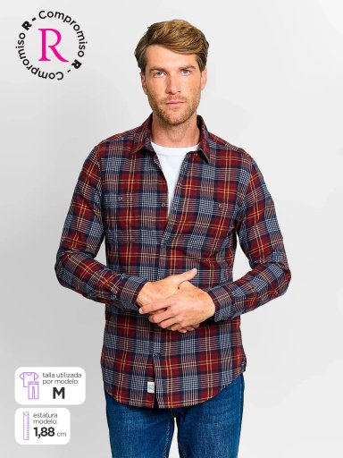 CAMISA HOMBRE REGATTA ALGODÓN MANGA LARGA FRANELA - 1
