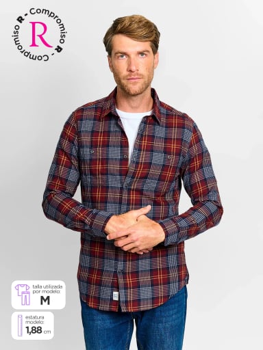 CAMISA HOMBRE REGATTA ALGODÓN MANGA LARGA FRANELA - 1