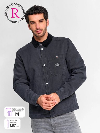 CHAQUETA HOMBRE BARBADOS ALGODÓN CUELLO COTELÉ - 1