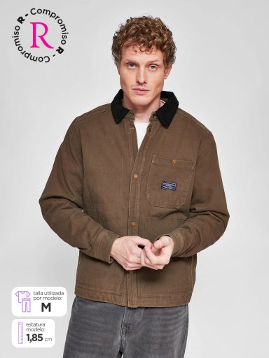 CHAQUETA HOMBRE BARBADOS ALGODÓN CUELLO COTELÉ - 1