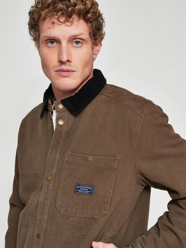 CHAQUETA HOMBRE BARBADOS ALGODÓN CUELLO COTELÉ - 3