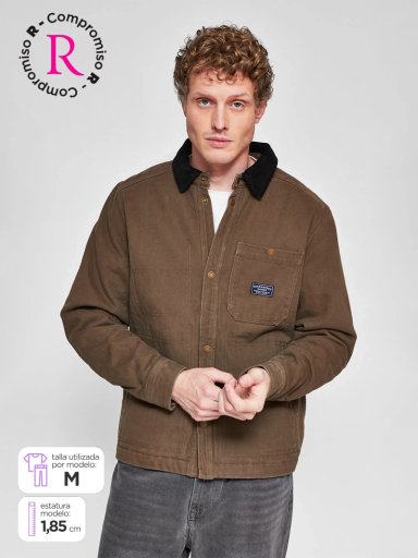 CHAQUETA HOMBRE BARBADOS ALGODÓN CUELLO COTELÉ - 1