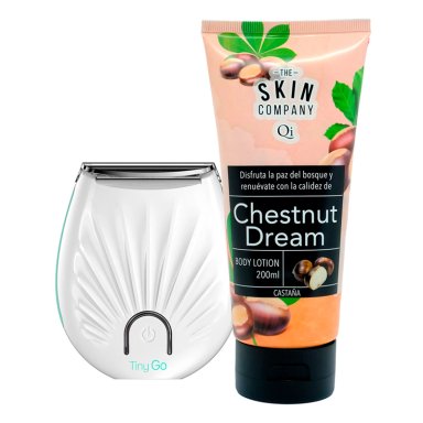 AFEITADORA FEMENINA GAMA TINY GO + CREMA BODY LOTION DE CASTAÑA 200ML - 1