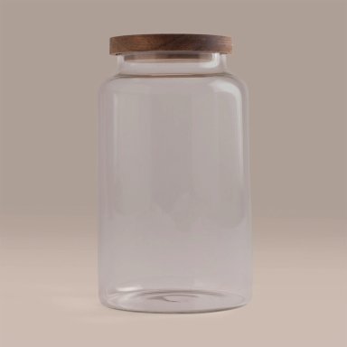 CANISTER MAISON LINETT VIDRIO MADERA L - 1