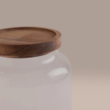 CANISTER MAISON LINETT VIDRIO MADERA L - 2
