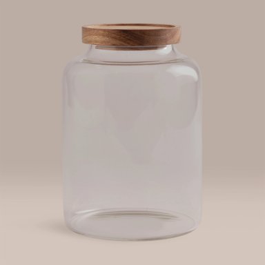 CANISTER MAISON LINETT VIDRIO MADERA M - 1