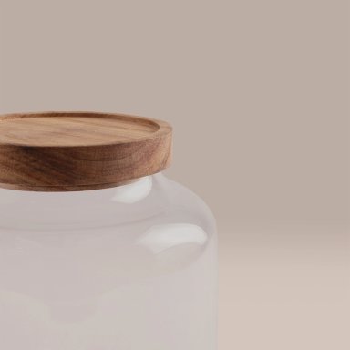 CANISTER MAISON LINETT VIDRIO MADERA M - 2