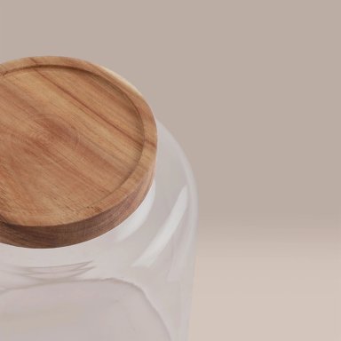 CANISTER MAISON LINETT VIDRIO MADERA M - 3