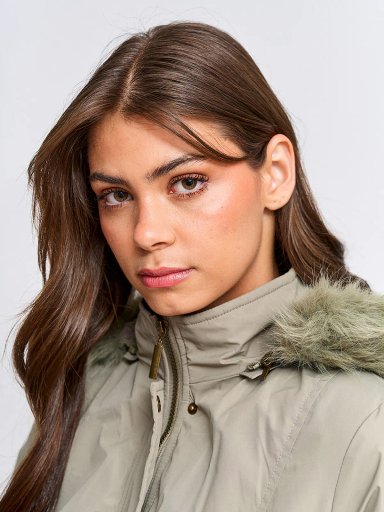 PARKA MUJER AZIZ LARGA FORRADA GORRO - 3