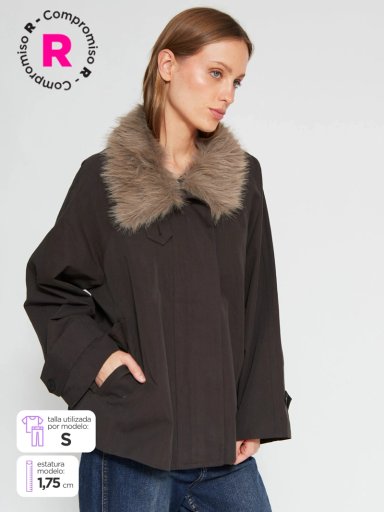 CHAQUETA MUJER MARQUIS ALGODÓN TRENCH CUELLO PELOS - 1