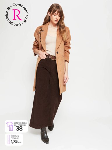 PANTALÓN MUJER TATIENNE ALGODÓN WIDE LEG COTELÉ - 1