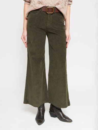 PANTALÓN MUJER TATIENNE ALGODÓN WIDE LEG COTELÉ - 2
