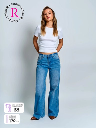 JEANS MUJER AEROPOSTALE ALGODÓN WIDELEG - 1