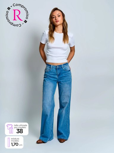 JEANS MUJER AEROPOSTALE ALGODÓN WIDELEG - 1