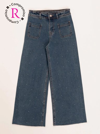 JEANS NIÑA HARVEST WIDE TACHAS - 3