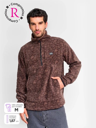 POLAR HOMBRE CLOUDBREAK HALF ZIPPER PRINT - 1