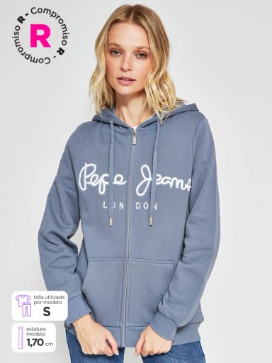 POLERÓN MUJER PEPE JEANS ALGODÓN CAPUCHA BORDADO - 1