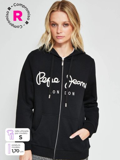 POLERÓN MUJER PEPE JEANS ALGODÓN CAPUCHA BORDADO - 1