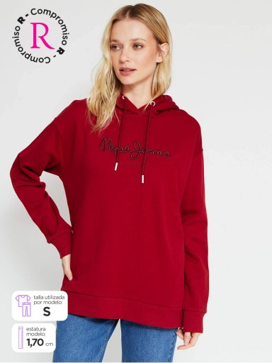 POLERÓN MUJER PEPE JEANS ALGODÓN CAPUCHA - 1
